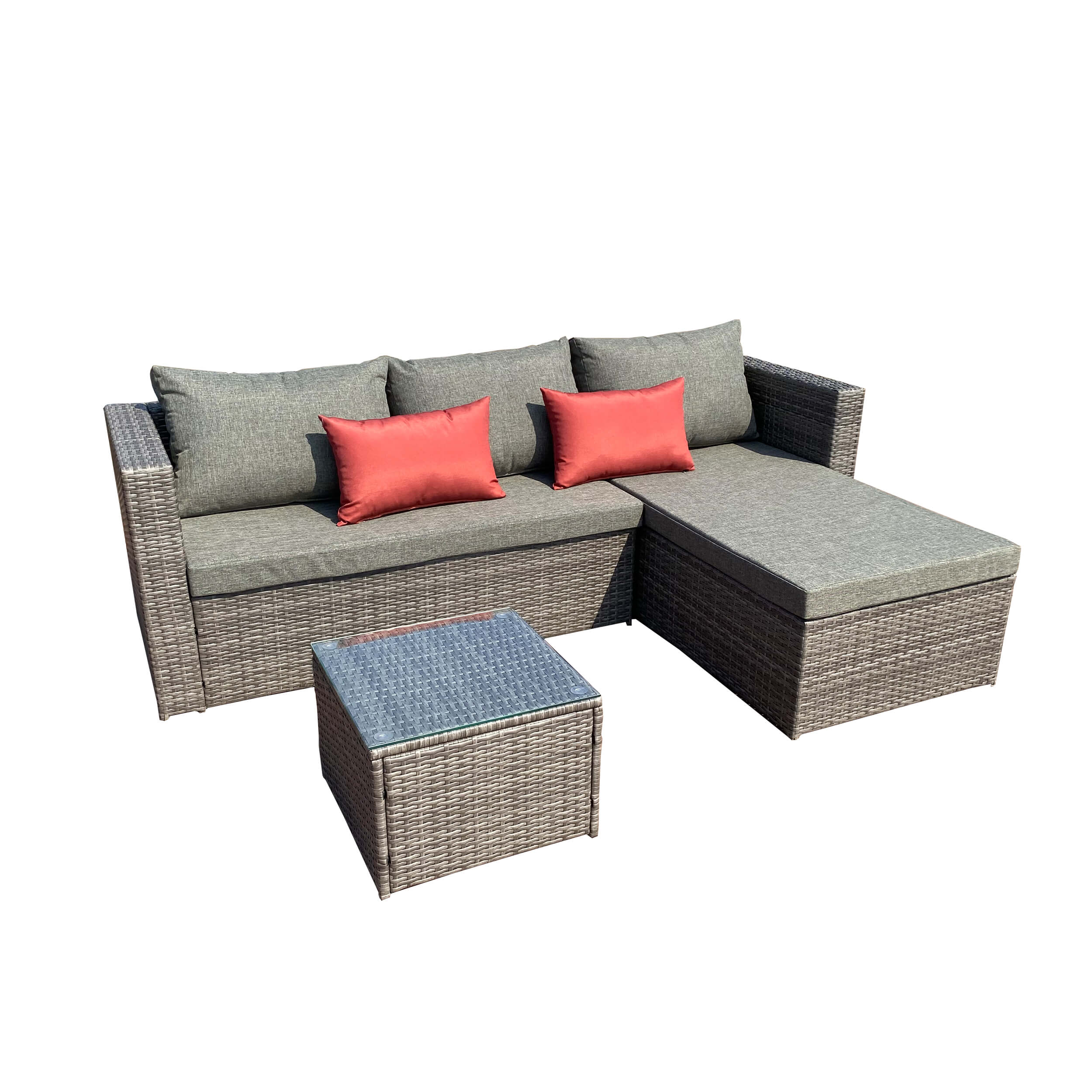 Gabbs grey rattan effect sofa outlet set